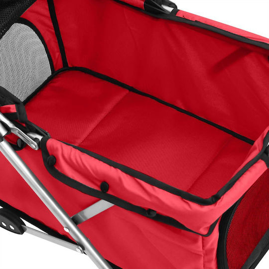 vidaXL Dog/Cat Carrying Red Stroller L76xW50xH100cm