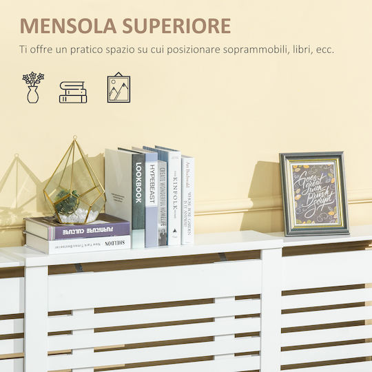 HomCom Κάλυμμα Καλοριφέρ από MDF Λευκό 140x19x82.5cm