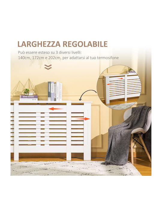 HomCom Heizkörperabdeckung aus MDF Weiß 140x19x82.5cm