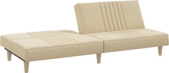 Three-Seater Couch Bed Cream 200x89x33 cm
