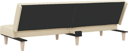 Three-Seater Couch Bed Cream 200x89x33 cm