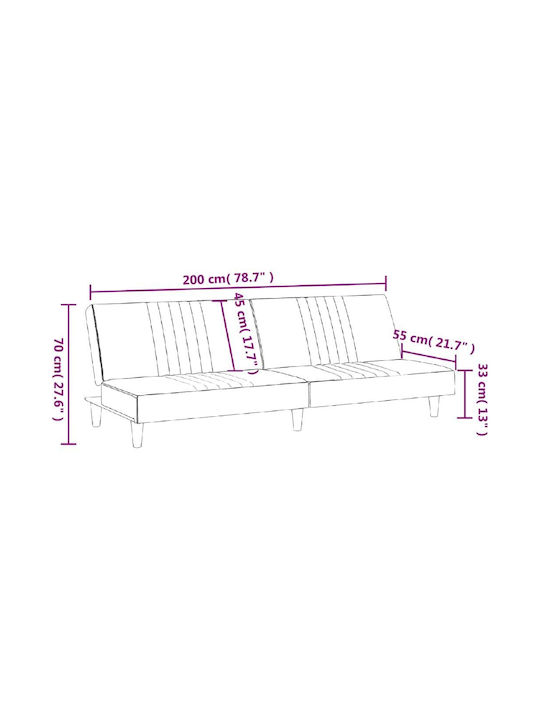 Dreisitzer Sofa Bett Crem 200x89x33cm