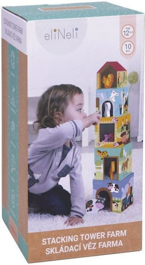 Eli Neli Stacking Toy Stacking Tower Farm for 12++ Months