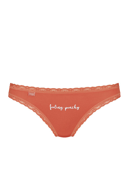 24/7 Weekend H Βαμβακερά Women's Slip 3Pack with Lace Light Green-Orange-Lilac