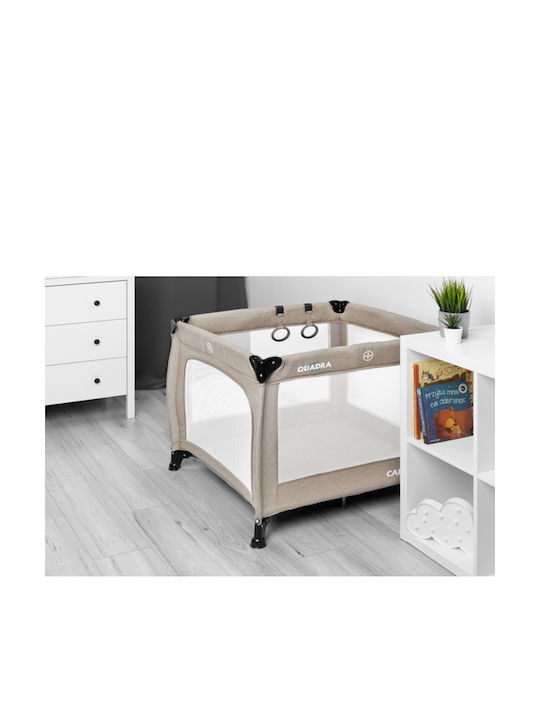 Caretero Quadra Park with Mattress Brown 82x82cm