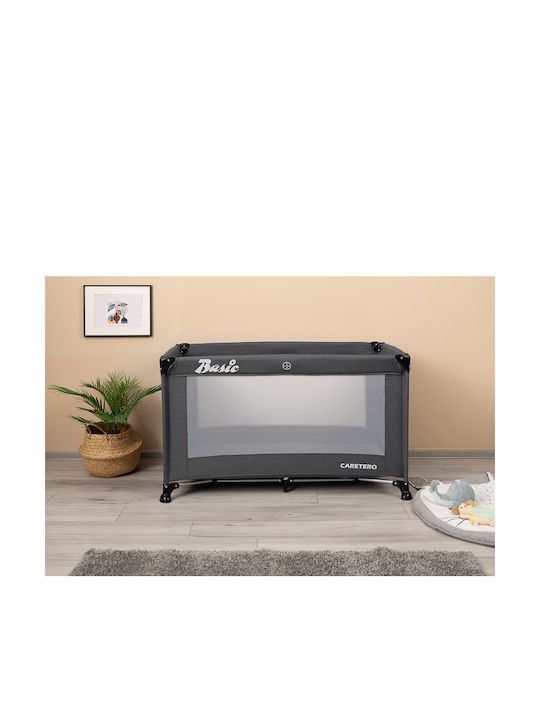 Caretero Basic Кошара за игра с Матрак Сив 126x65см