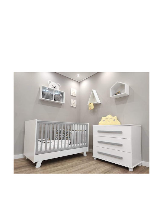 Baby Smile Baby Crib Andriana White with Mattress 70x140cm