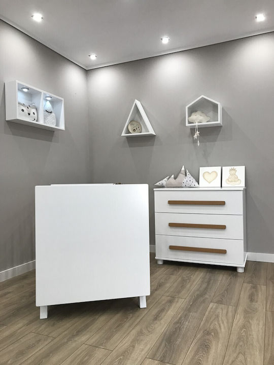 Baby Smile Baby Crib Andriana White with Mattress 70x140cm