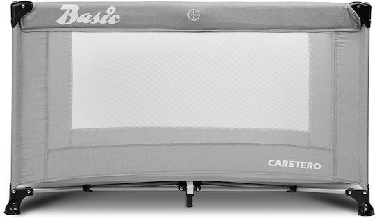 Caretero Basic Playpen with Mattress Gray 126x65cm