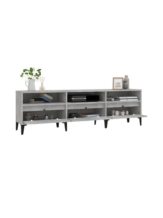 TV-Ständer aus Metall & Holz Grau M150xT30xH44.5cm
