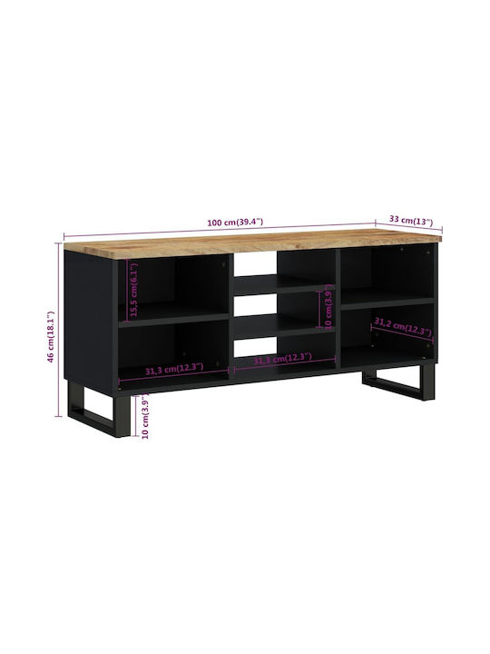 Brown TV Stand L100xD33xH46cm