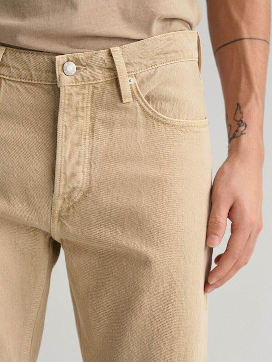 Trousers in Relaxed Fit Beige