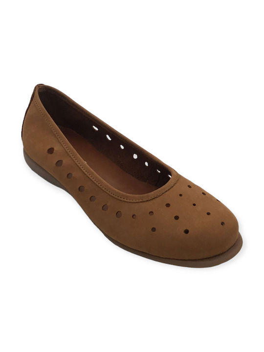 Aerosoles Lederne Damen Ballerinas in Tabac Braun Farbe