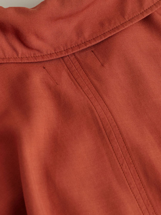 Women's Orange Coat with Buttons