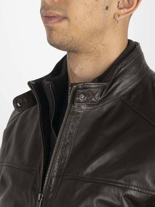 754 Leather Jacket Brown