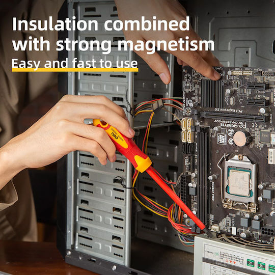 Deli Șurubelniță Electricianului VDE 1000V Lung Drept Dimensiunea 5.5x295mm