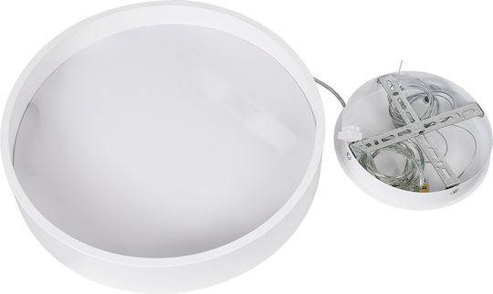GloboStar Burton Deckenleuchte 40cm Weiß mit Integrierter LED und Fernbedienung