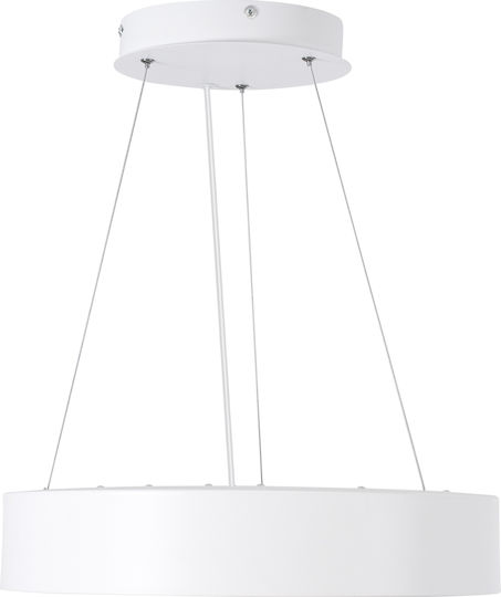 GloboStar Burton Deckenleuchte 40cm Weiß mit Integrierter LED und Fernbedienung