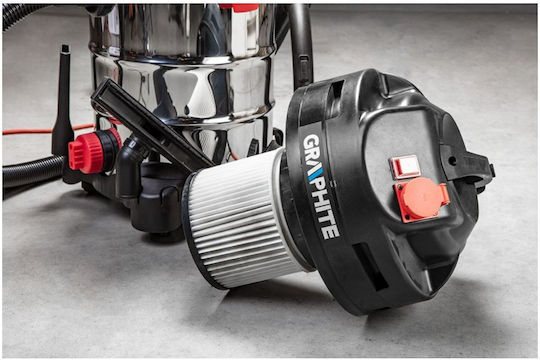 Graphite Vacuum Wet / Dry 1500W with Stainless Bin 30lt