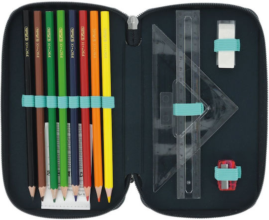 Herlitz Federmäppchen mit 3 Fächern Mehrfarbig