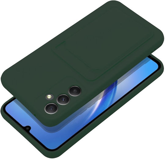 Forcell Card Back Cover Σιλικόνης με Υποδοχή για Κάρτες Πράσινο (Galaxy A34)