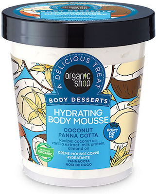 Organic Shop Body Desserts Panna Cotta de nucă de cocos Hidratantă Mousse pentru Corp 450ml