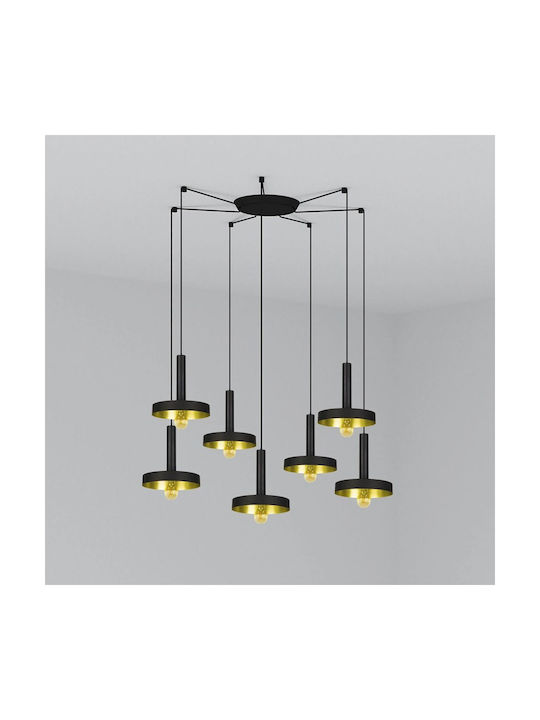 Faro Barcelona Pendant Chandelier for 7 Bulbs E27 Black