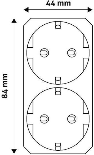 Entac EPAG-2EE T-Shaped Wall Plug 2 Positions