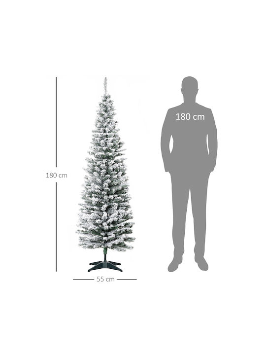 Коледно дърво Тясна Заснежено 180cm с 390 Клони