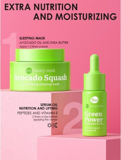 7DAYS Green Power Vitamin Beruhigend & Anti-Aging Serum Gesicht mit Vitamin E & Peptide für Entgiftung & Nahrung 20ml