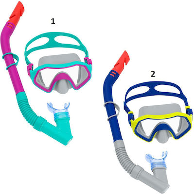 Bestway Μάσκα Θαλάσσης με Αναπνευστήρα Παιδική Ροζ/Γαλάζιο