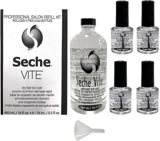 Seche Vite Kit Top Coat για Απλά Βερνίκια Quick Dry 480ml