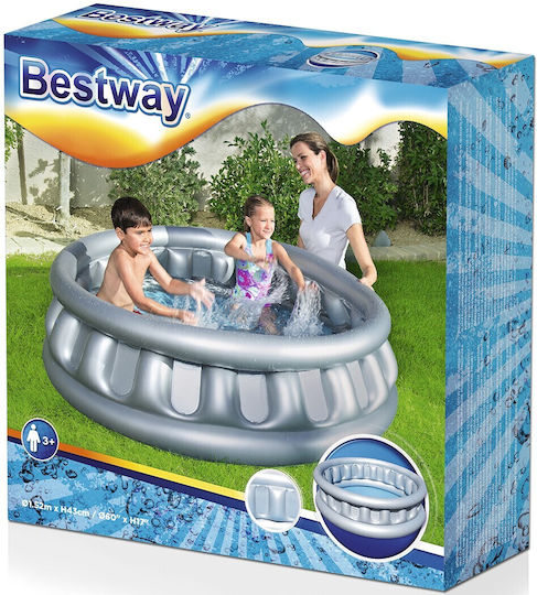 Bestway Детски Кръгъл Басейн 512л Надуваем 152x43см Сребрист