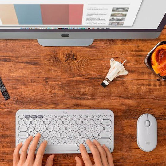 Logitech K380 Wireless Bluetooth Само клавиатура Международен английски Off-White