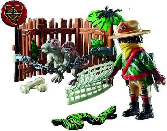 Playmobil Dino Rise Baby Spinosaurus and Poacher for 5-10 years old