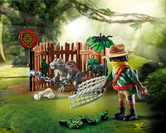 Playmobil Dino Rise Baby Spinosaurus and Poacher for 5-10 years old