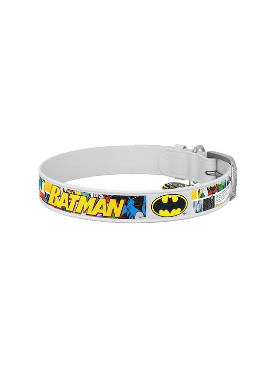 WauDog Batman 1 Dog Collar Leather In White Colour 37 - 48cm