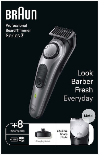 Braun Series 7 Trimmer Μηχανή Επαναφορτιζόμενη Black / Space Grey BT7420