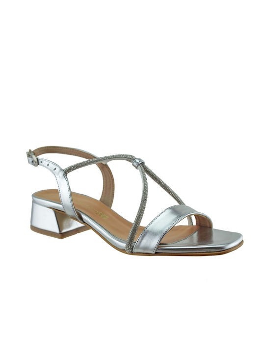 Stefania Women's Sandals with Strass Silver