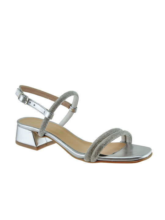 Stefania Women's Sandals with Strass Silver