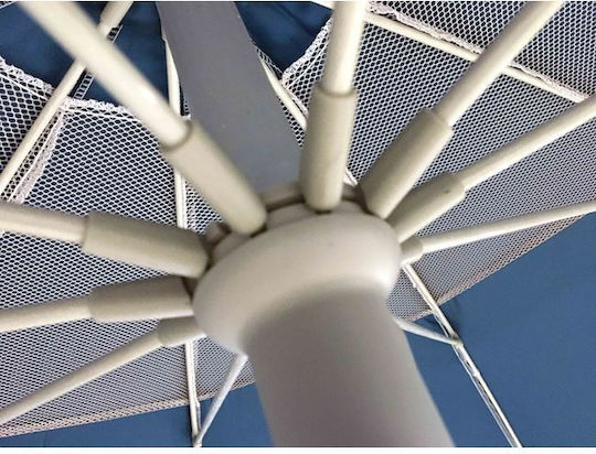 Sunpro Σπαστή Ομπρέλα Θαλάσσης Διαμέτρου 2.2m με UV Προστασία Ασημί