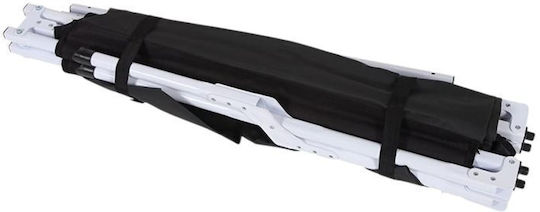 Foldable Campaign Guest Bed Aluminum Single Blue 190x64x42cm