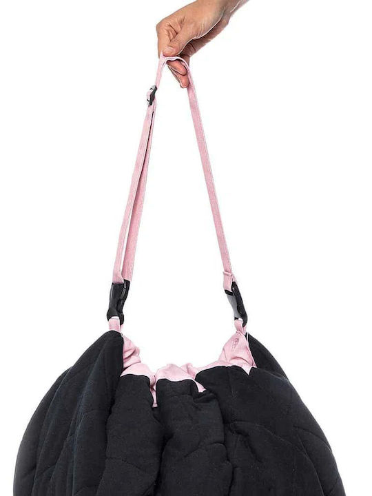 Play&go Saltea de Joacă Pliabilă pentru Copii din Țesătură Flori Negru 40cm 1buc