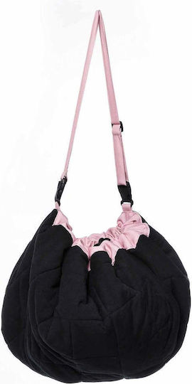 Play&go Kinder Spielmatte Faltbar aus Stoff Blumen Schwarz 40cm 1Stück