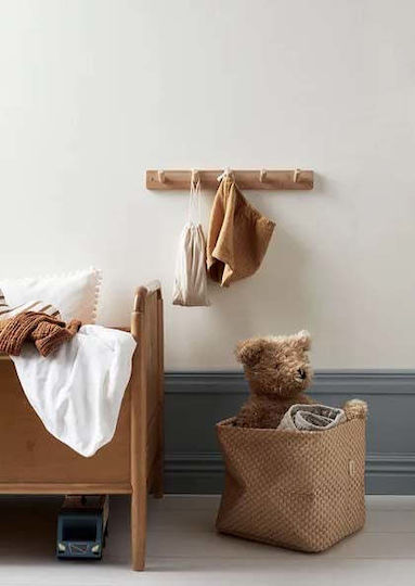 Kids Concept Kinder Aufbewahrungskorb Faltbar aus Stoff Beige 30x30x30cm 2Stück