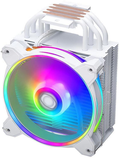 CoolerMaster Hyper 212 Halo Ψύκτρα Επεξεργαστή για Socket AM4/AM5/1200/115x/1700 με ARGB Φωτισμό Λευκή