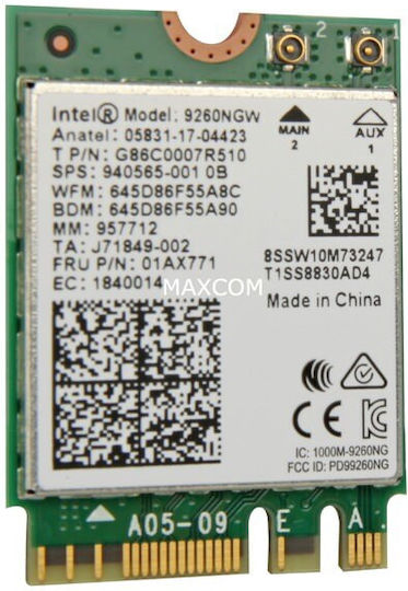 Intel Wireless-AC 9260 M.2 Carte de rețea wireless Wi-Fi 5 (1733Mbps) Mini PCI-e