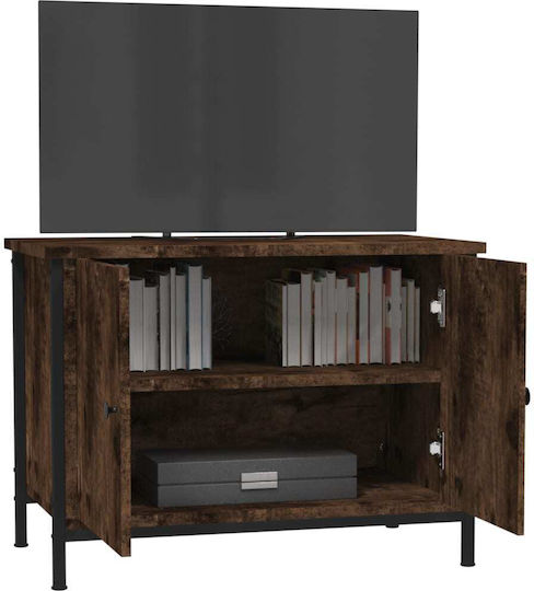 TV Stand Made of Metal & Smoked Oak Wood L60xW35xH45cm