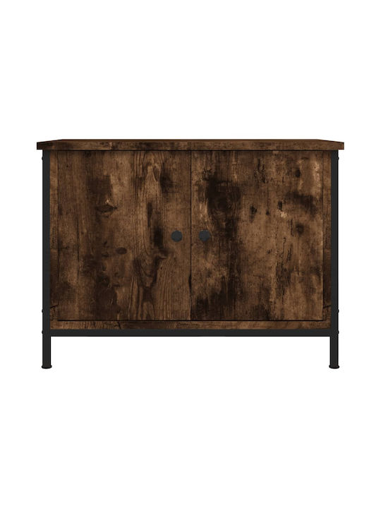 TV-Ständer aus Metall & geräucherter Eichenholz M60xT35xH45cm