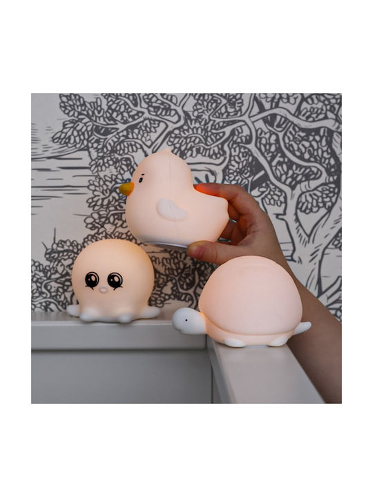 Rabbit & Friends Kids Decorative Lamp Turtle / Duckling / Octopus White